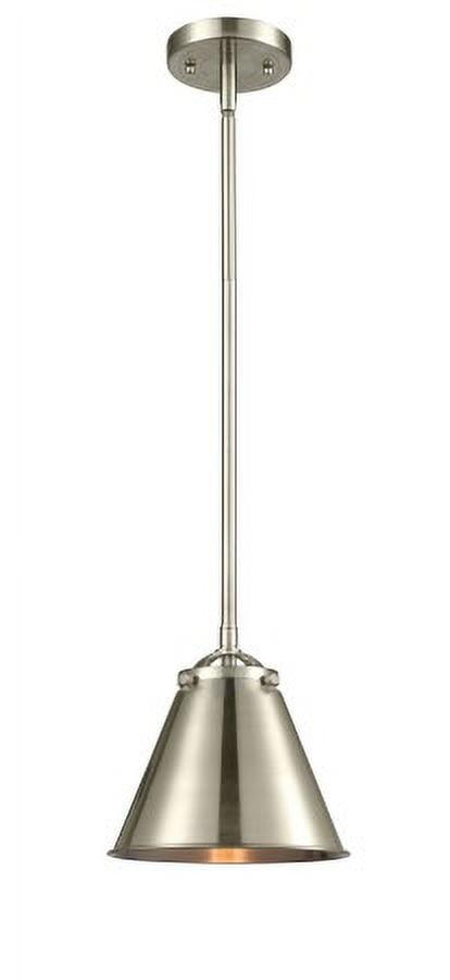 Brushed Satin Nickel Mini Pendant Light with Metal Shade