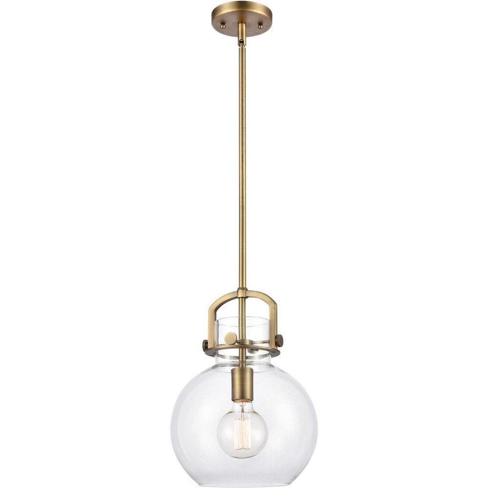 Newton 10" Brushed Brass and Glass Mini Pendant Light