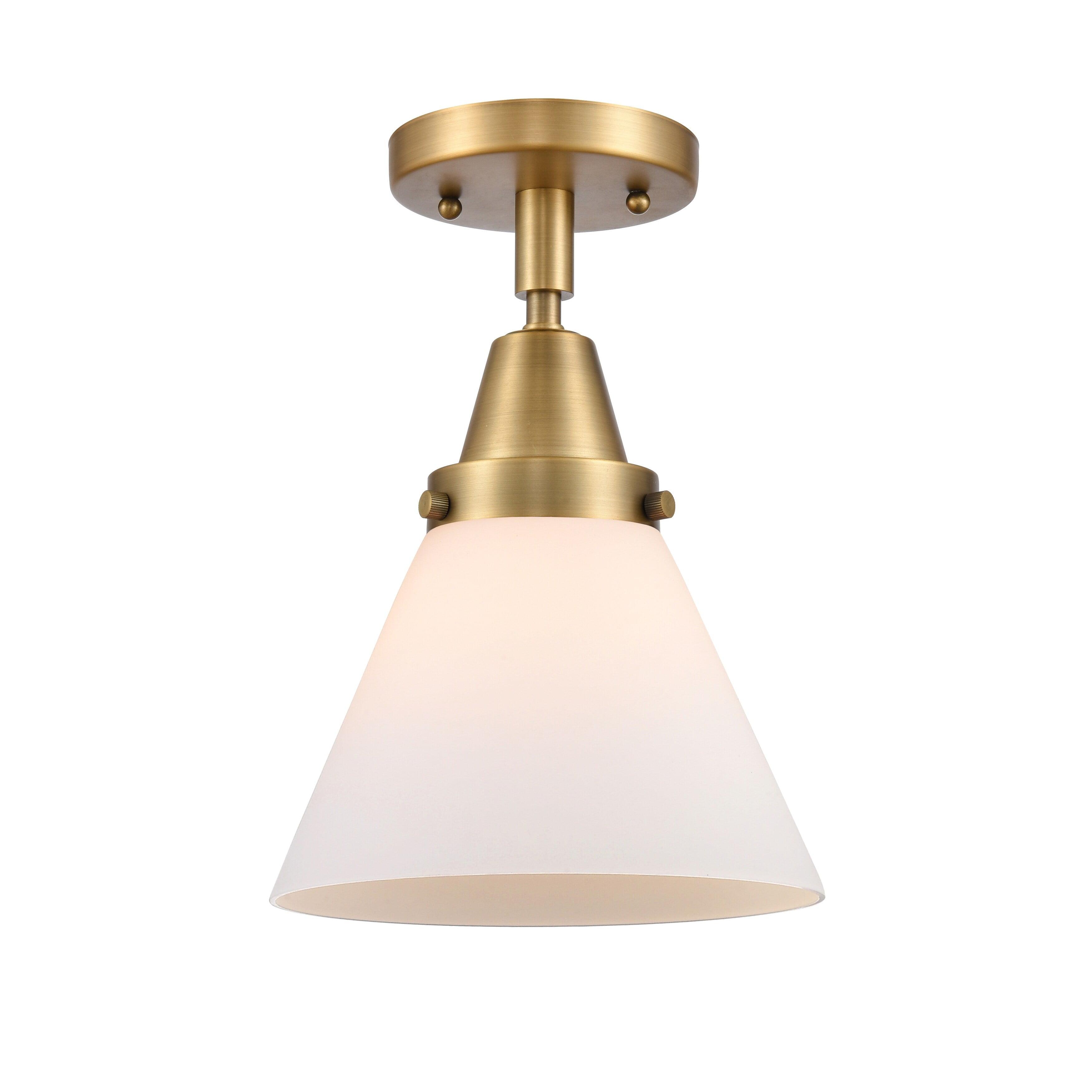 Caden Modern Indoor/Outdoor 11" Brushed Brass & Matte White Ceiling Light