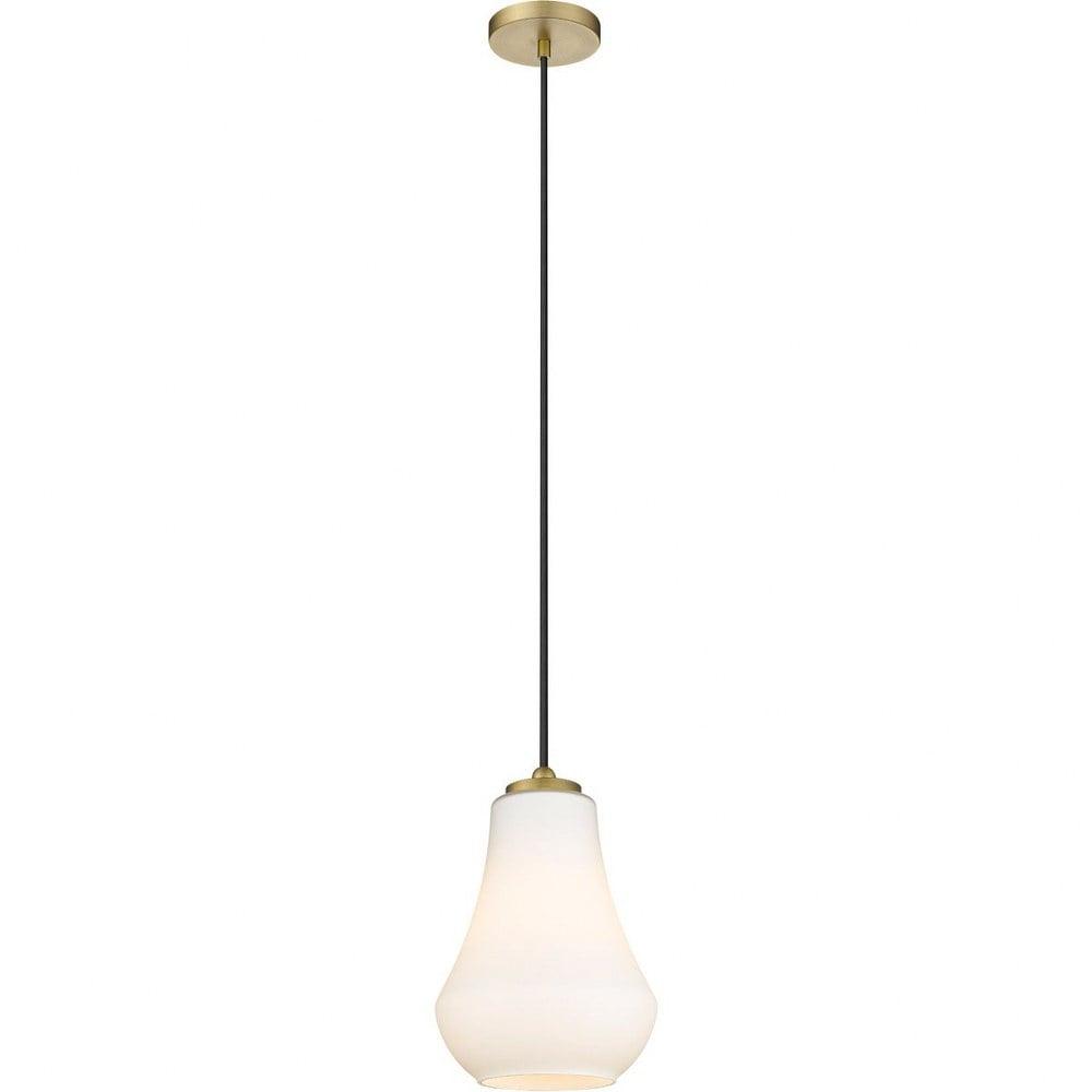 Fairfield 10.5" Mini Pendant in Polished Brass and Glass