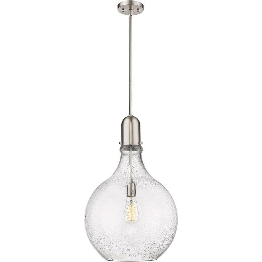 Amherst 24.75" Brushed Satin Nickel Globe Pendant Light