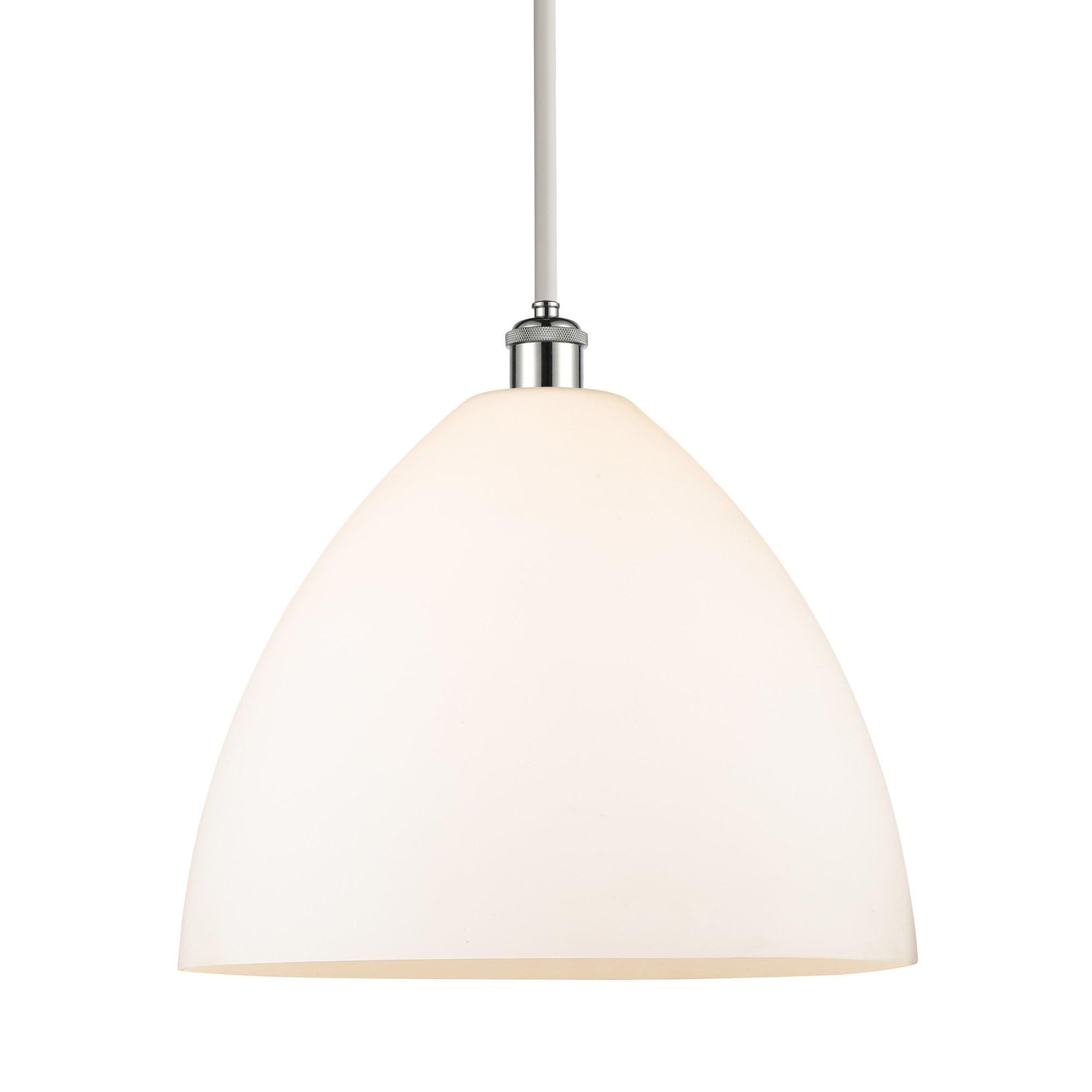 Ballston 16" White and Polished Chrome Glass Indoor Pendant