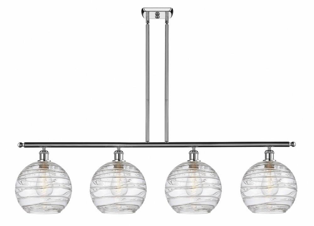 Athens 48" Polished Chrome Glass Island Pendant Light