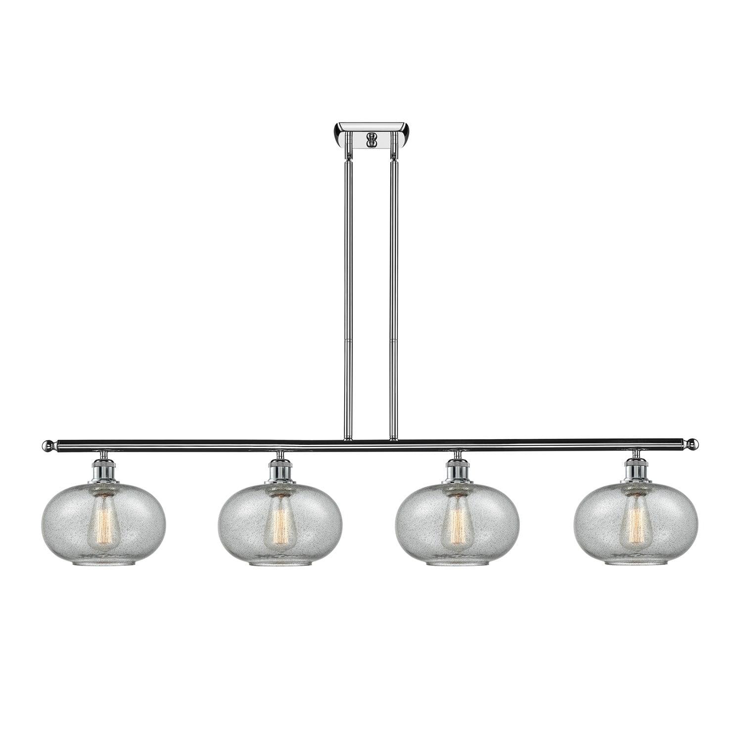 Gorham 48" Chrome and Charcoal 4-Light Linear Chandelier