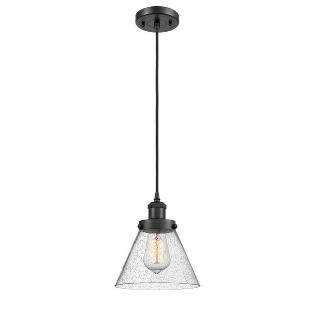 Innovations Lighting 916-1P Large Cone Large Cone 8" Wide Mini Pendant - Black