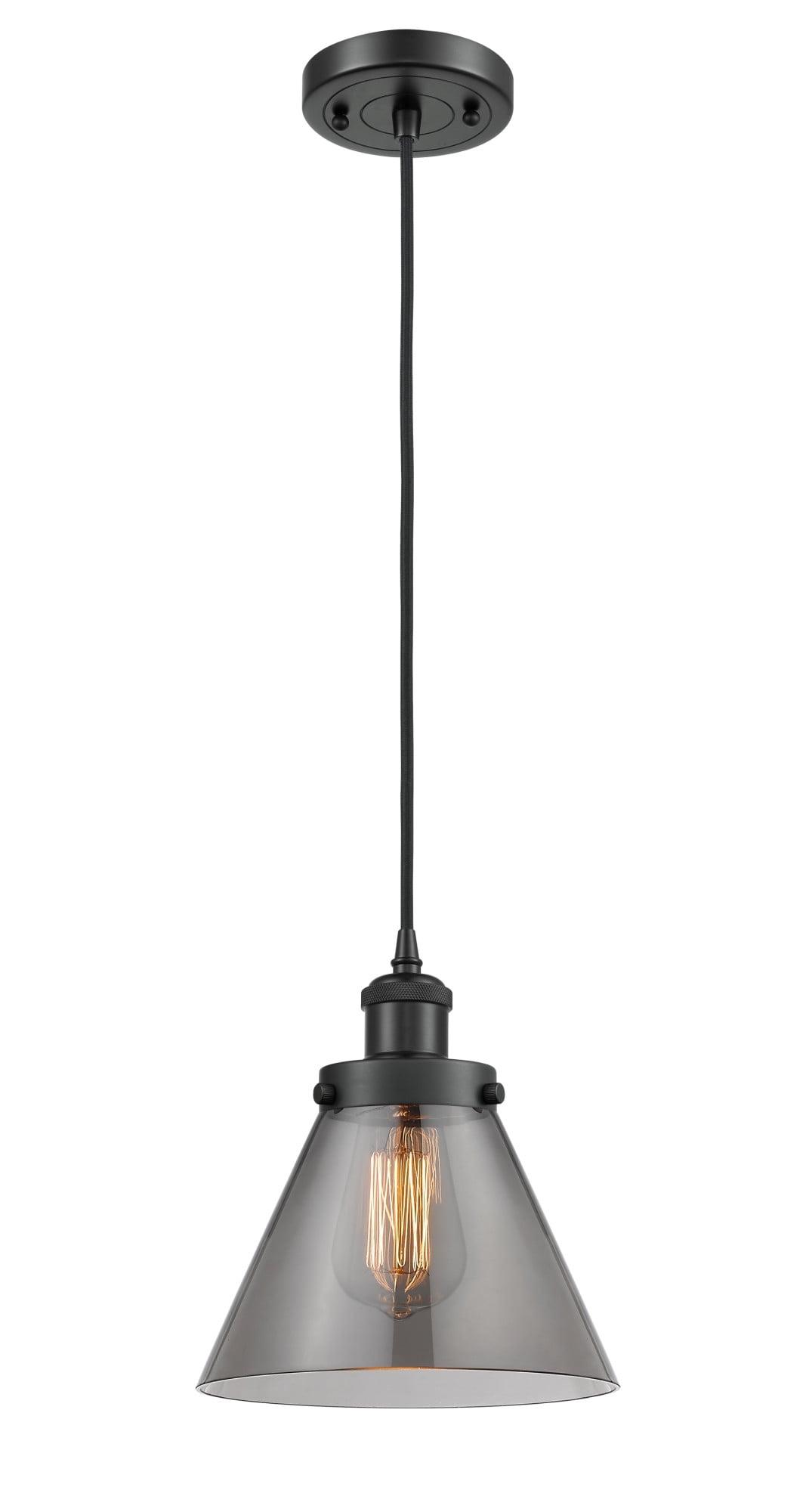 Innovations Lighting 916-1P Large Cone Large Cone 8" Wide Mini Pendant - Matte Black /