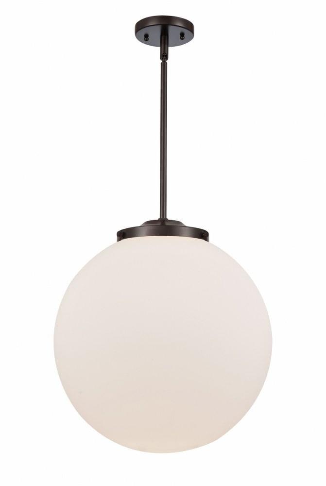 Beacon Globe Pendant in Oil Rubbed Bronze with Matte White Shade