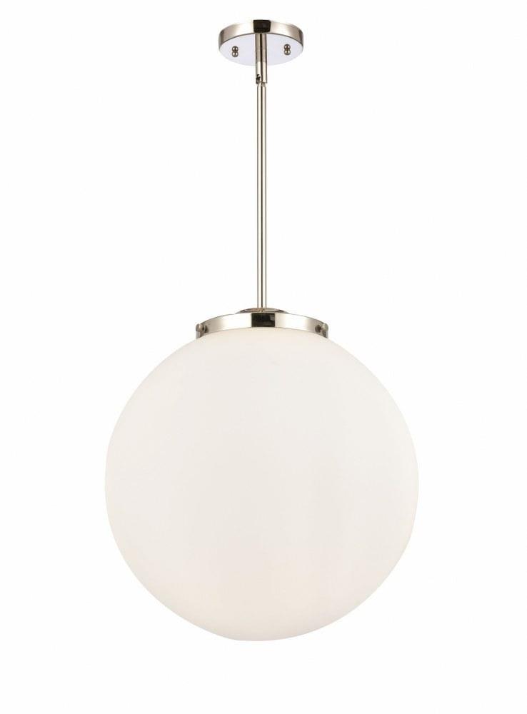 Beacon Globe 16" Polished Nickel & Glass Indoor/Outdoor Pendant