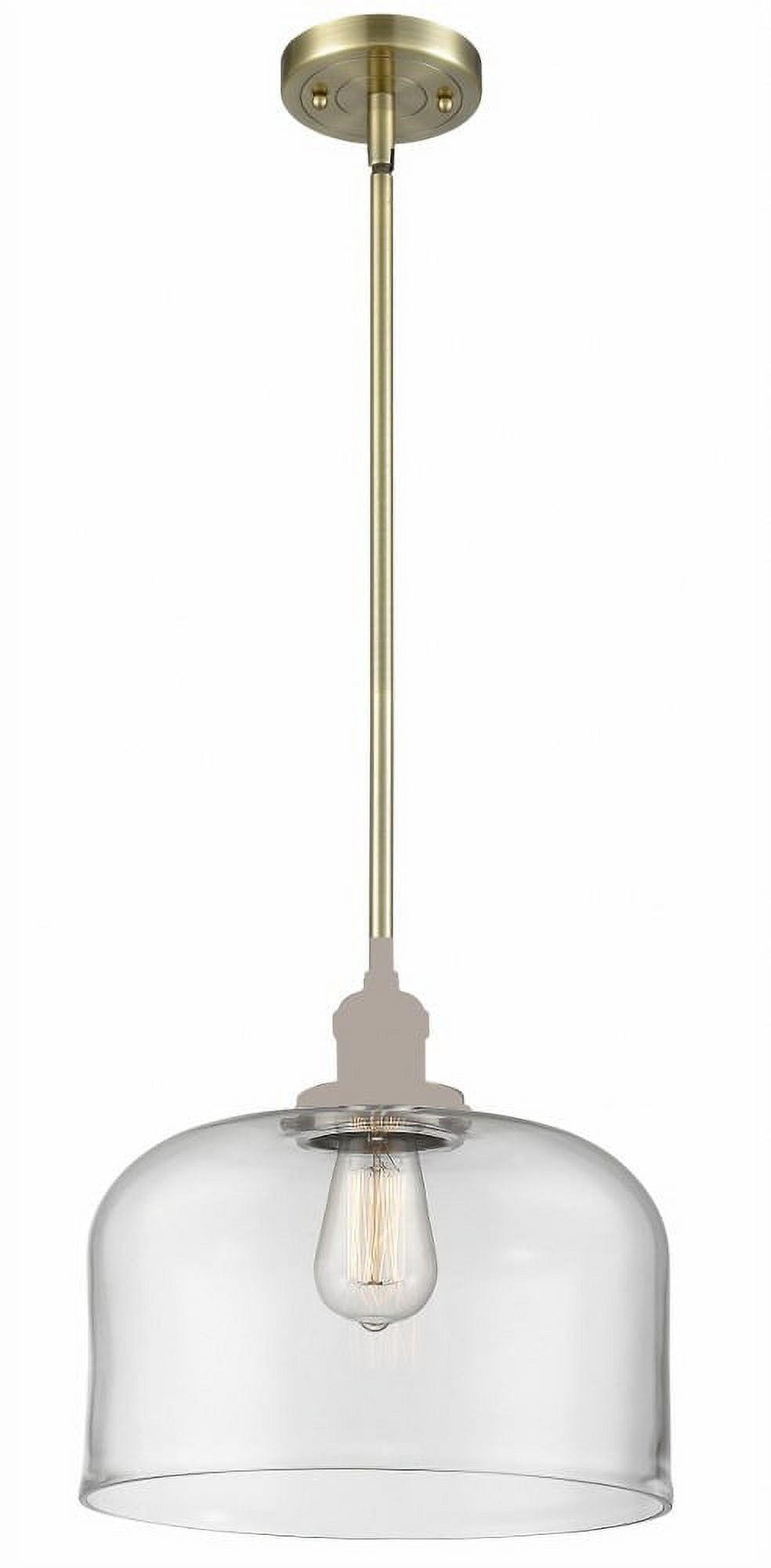 Antique Brass Mini Pendant with Clear Glass Shade