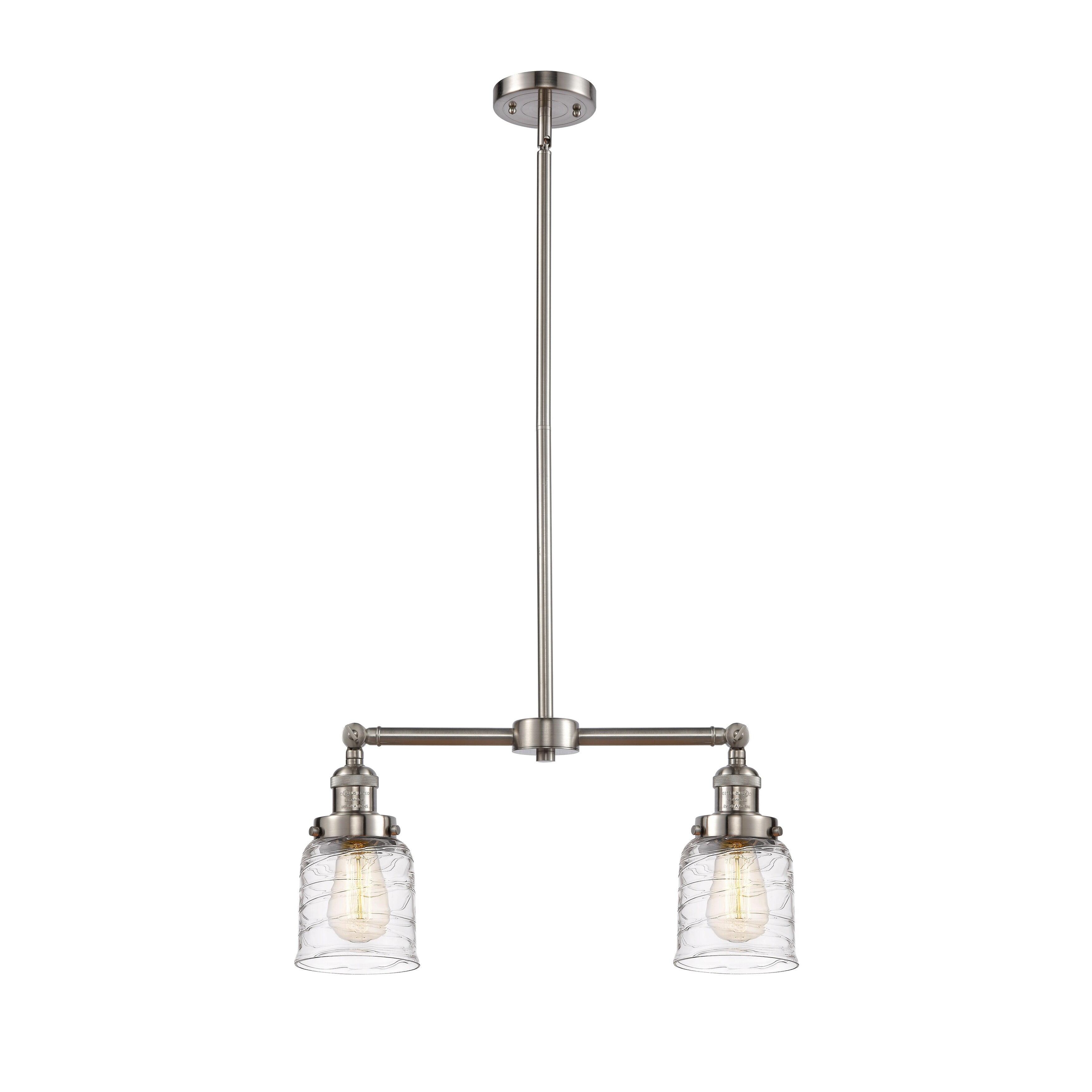 Deco Swirl Brushed Satin Nickel 21" Island Light with Adjustable Swivels