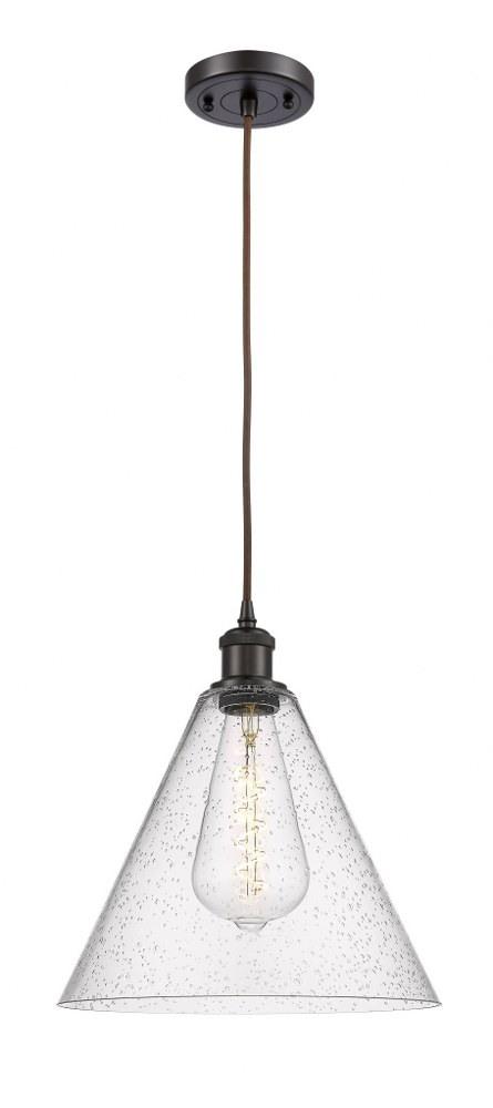 Oil Rubbed Bronze Seedy Glass Mini Pendant Light