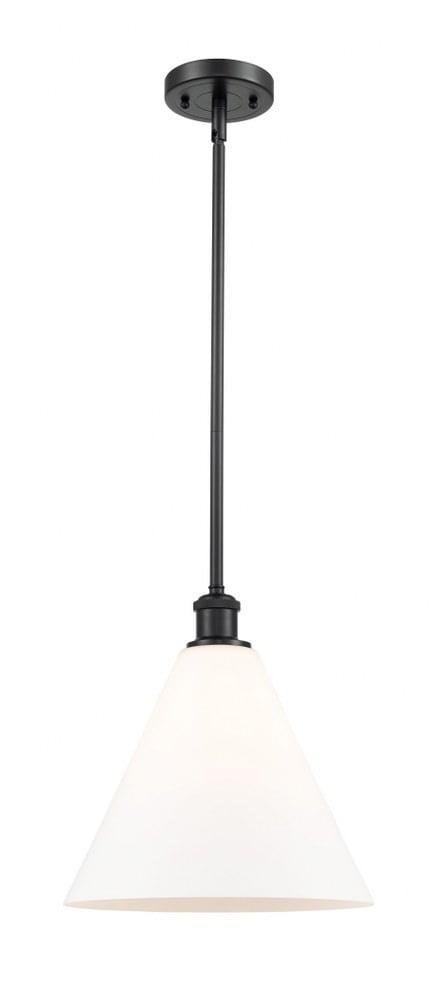 Matte Black Glass Mini Pendant Light for Indoor/Outdoor Use