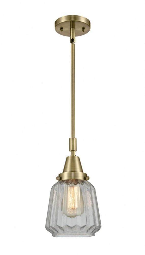 Antique Brass Mini Pendant with Clear Glass Shade