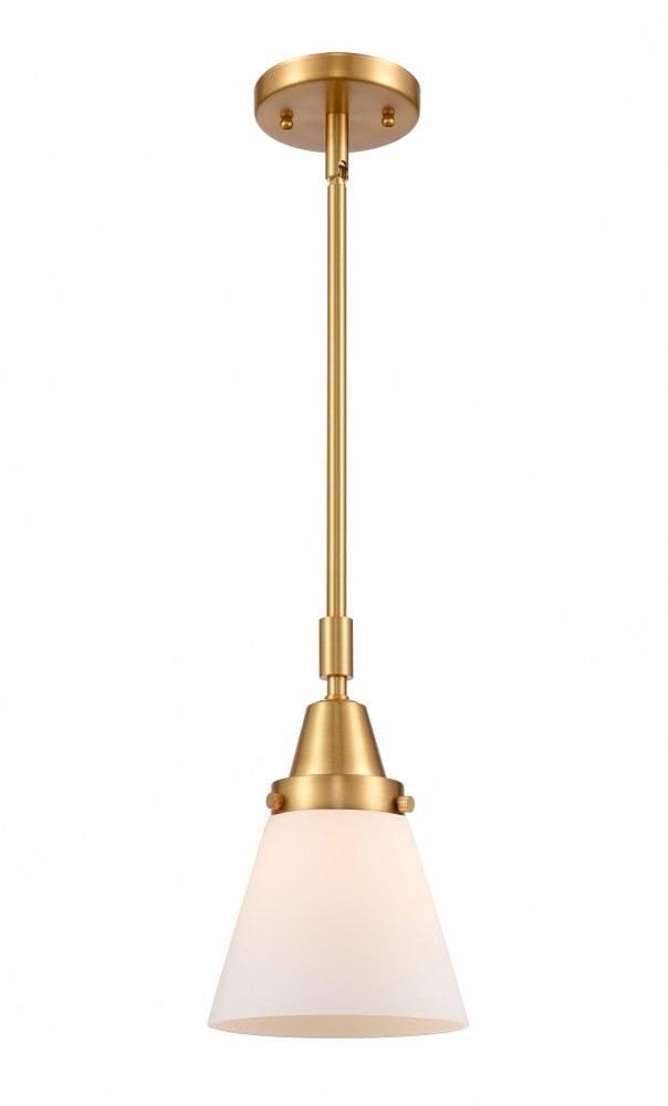 Satin Gold Mini Pendant with Glass Shade