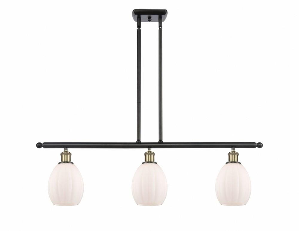516-3I-BAB-G81-Innovations Lighting-Eaton - 3 Light Island In Industrial Style-11 Inches Tall and 36 Inches Wide-Black Antique Brass Finish-Matte