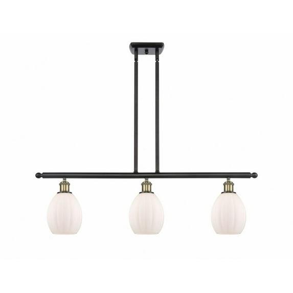 516-3I-BAB-G81-Innovations Lighting-Eaton - 3 Light Island In Industrial Style-11 Inches Tall and 36 Inches Wide-Black Antique Brass Finish-Matte