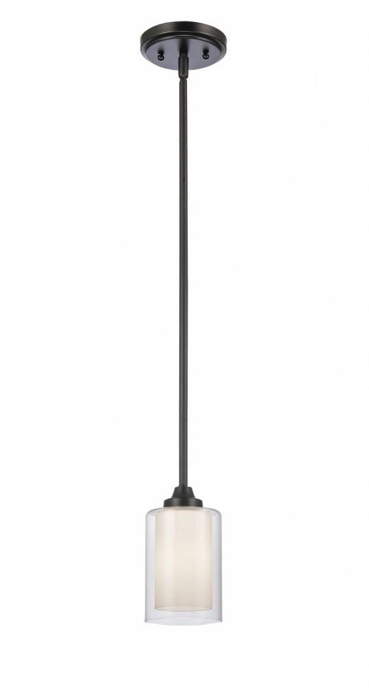 Fairbank Matte Black Glass Mini Drum Pendant Light