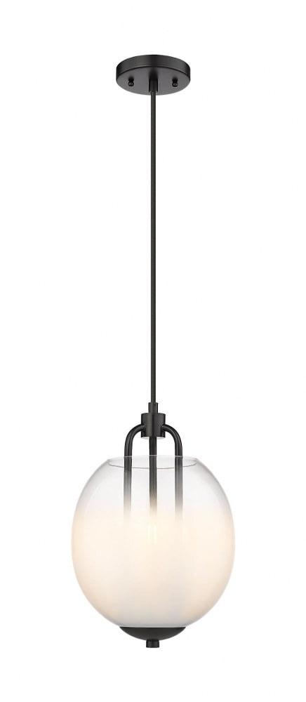 Innovations Lighting  Fall Brook - 3 Light 10" Cord Hung Pendant Matte White and Clear/Matte Black