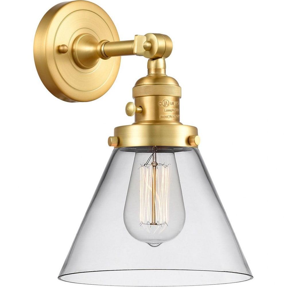 Franklin Restoration Satin Gold Dimmable Industrial Wall Sconce