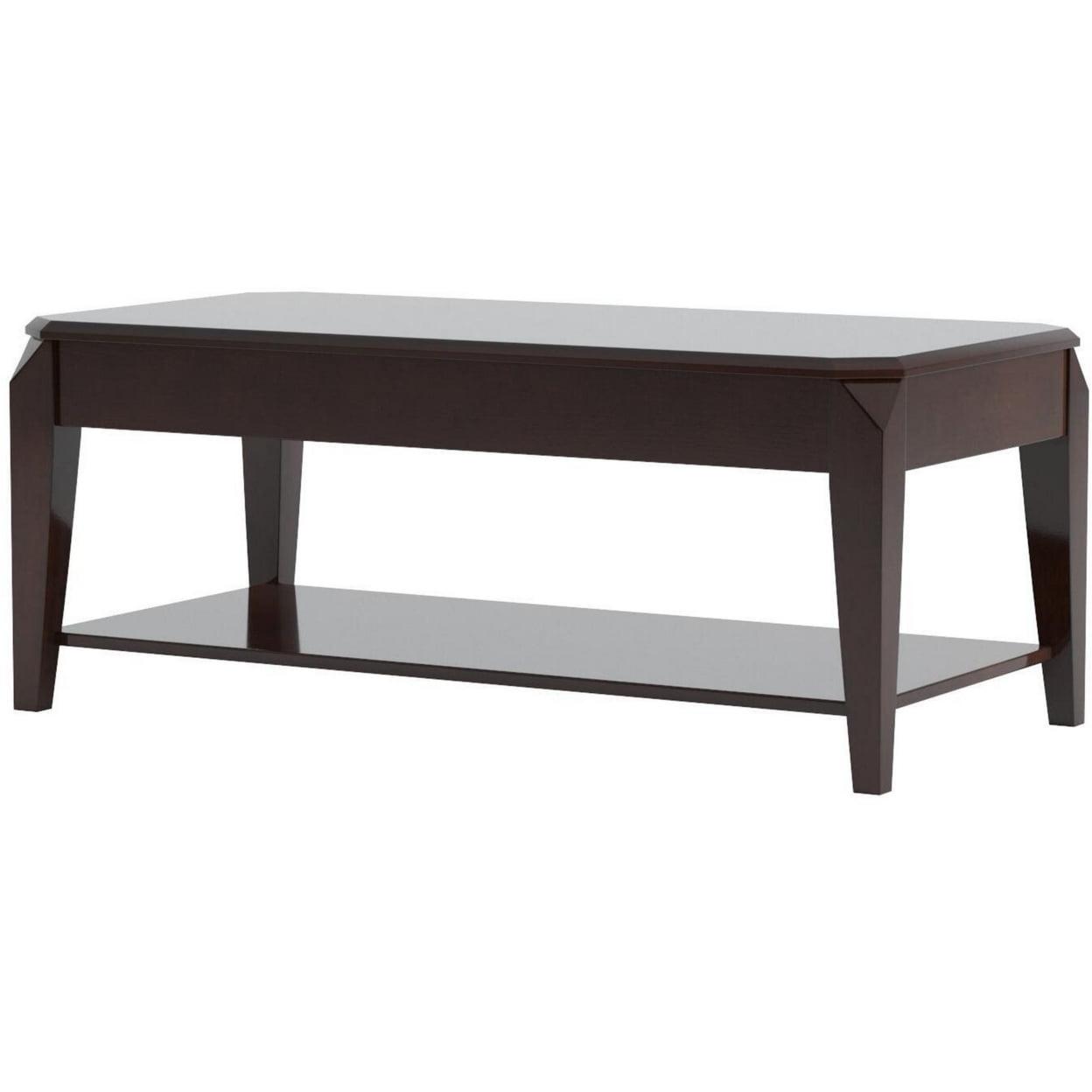 Rectangular Lift-Top Storage Coffee Table in Rich Walnut