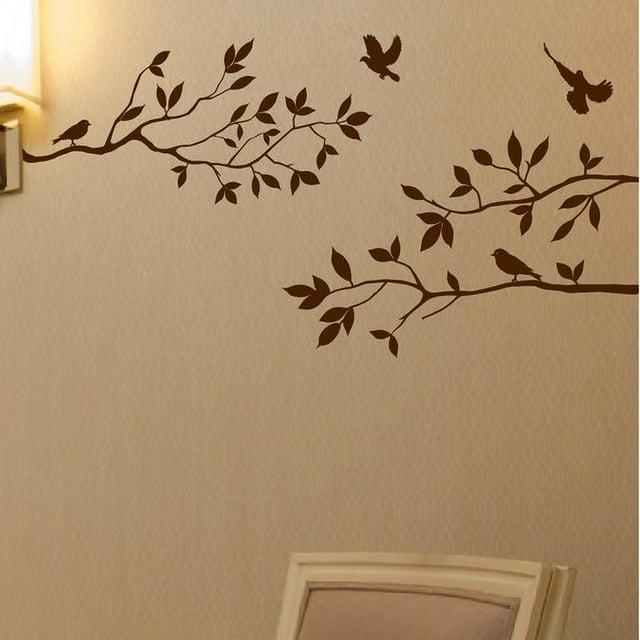 Innovative Stencils Tree Branches with Birds Wall Decal