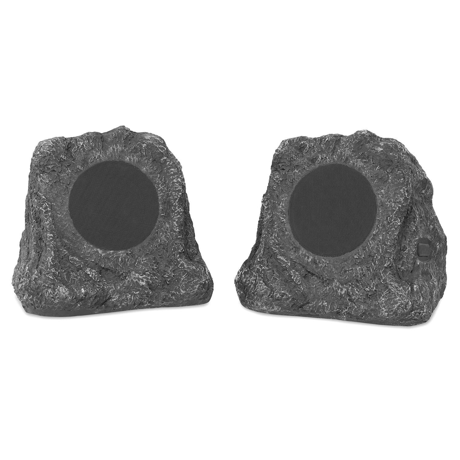 White Waterproof Bluetooth Outdoor Rock Speakers Set