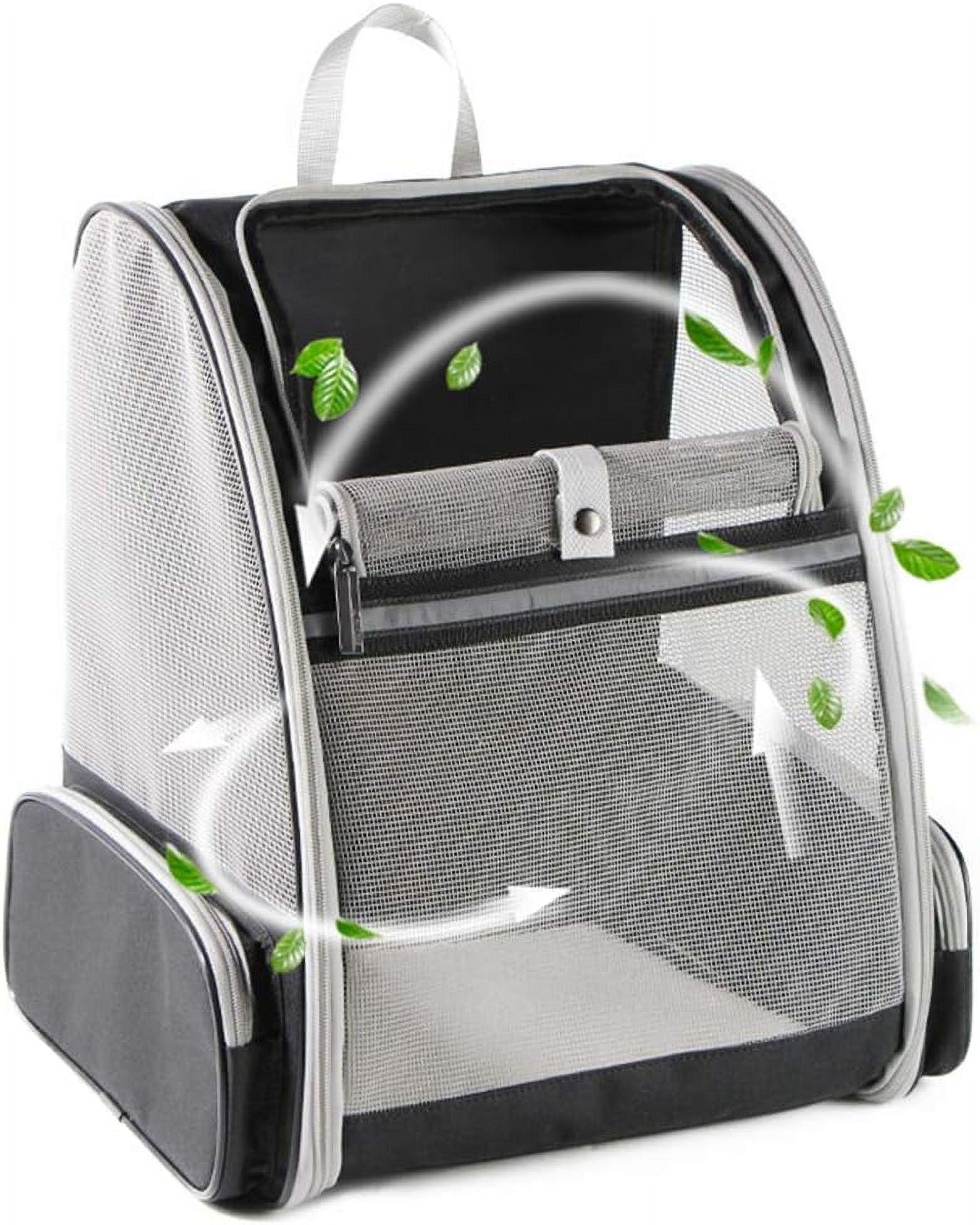 Black and Gray Airline Approved Soft Sided Pet Carrier Backpack