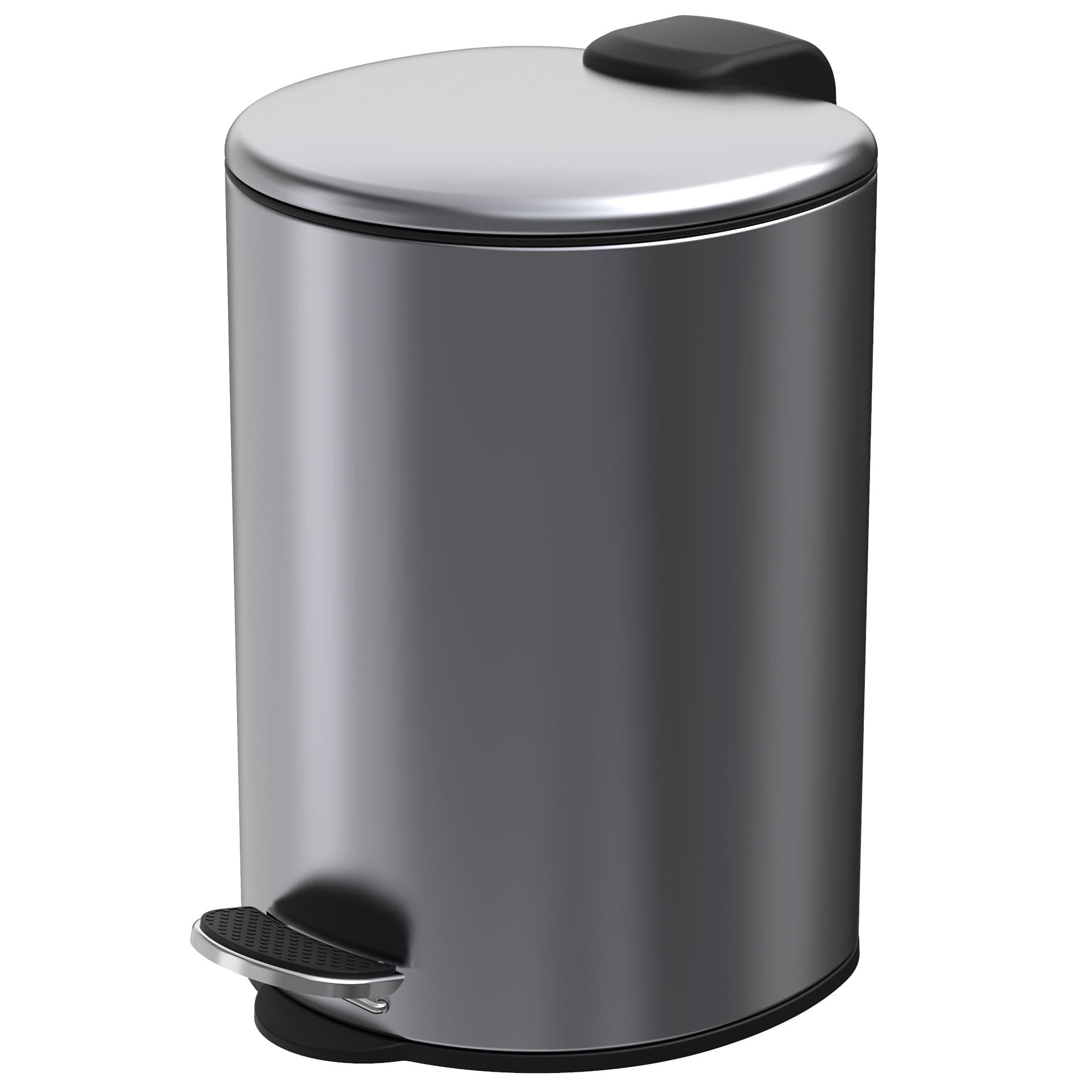 Black Stainless Steel 1.85 Gallon Step-On Trash Can