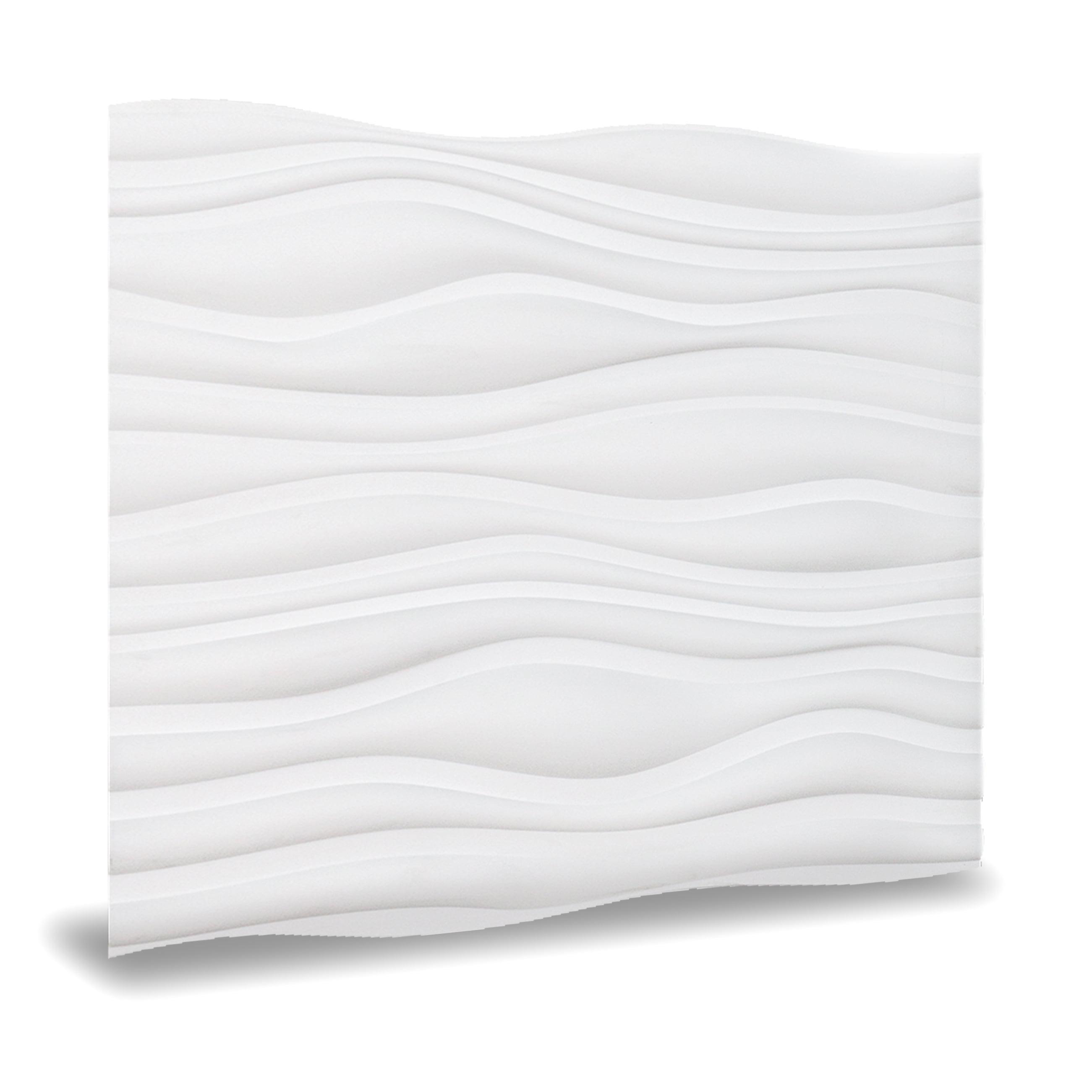 Dunes 24" x 24" Vinyl Wall Paneling in White