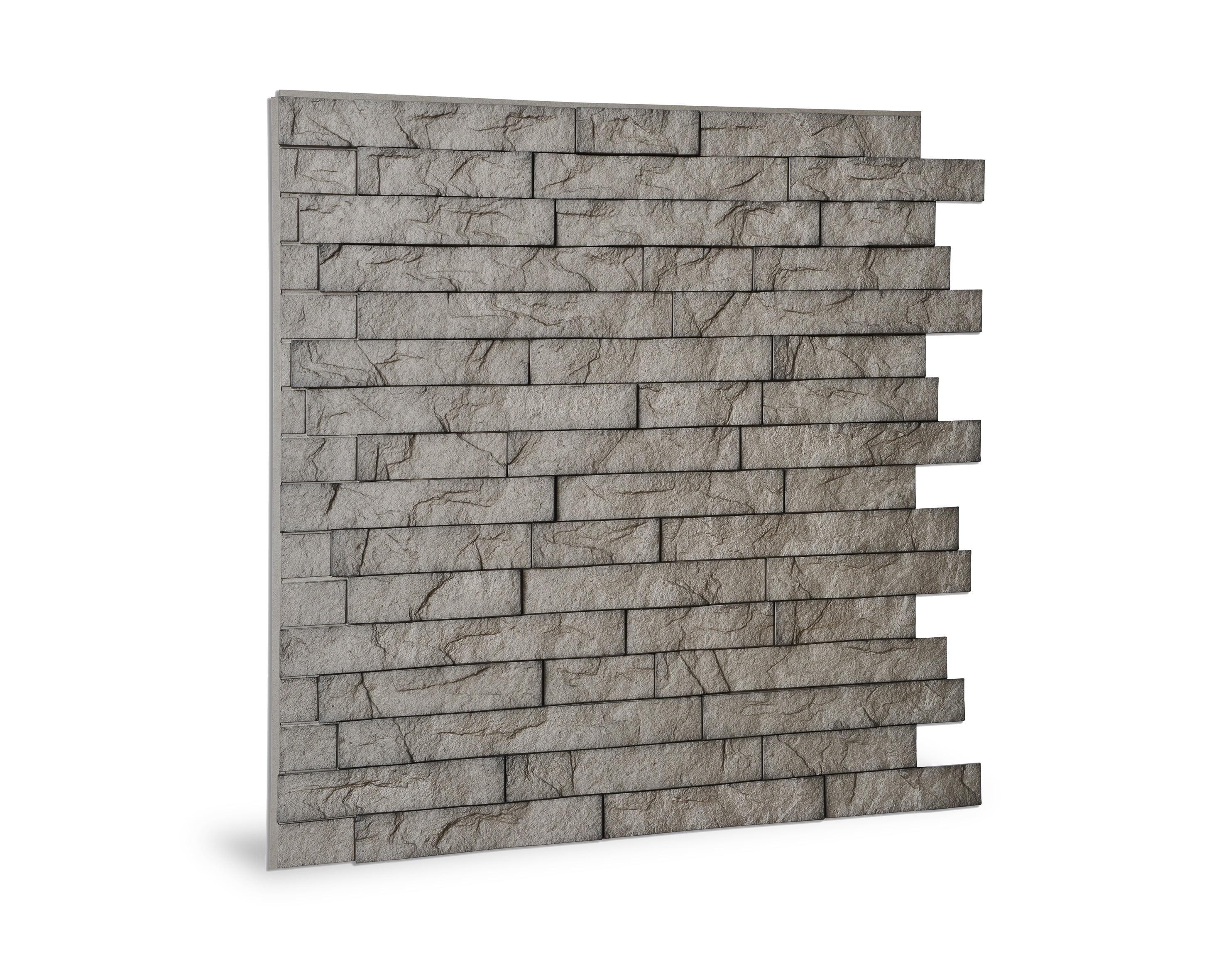 Dark Urban Cement 3D Textured PVC Interlocking Wall Panel