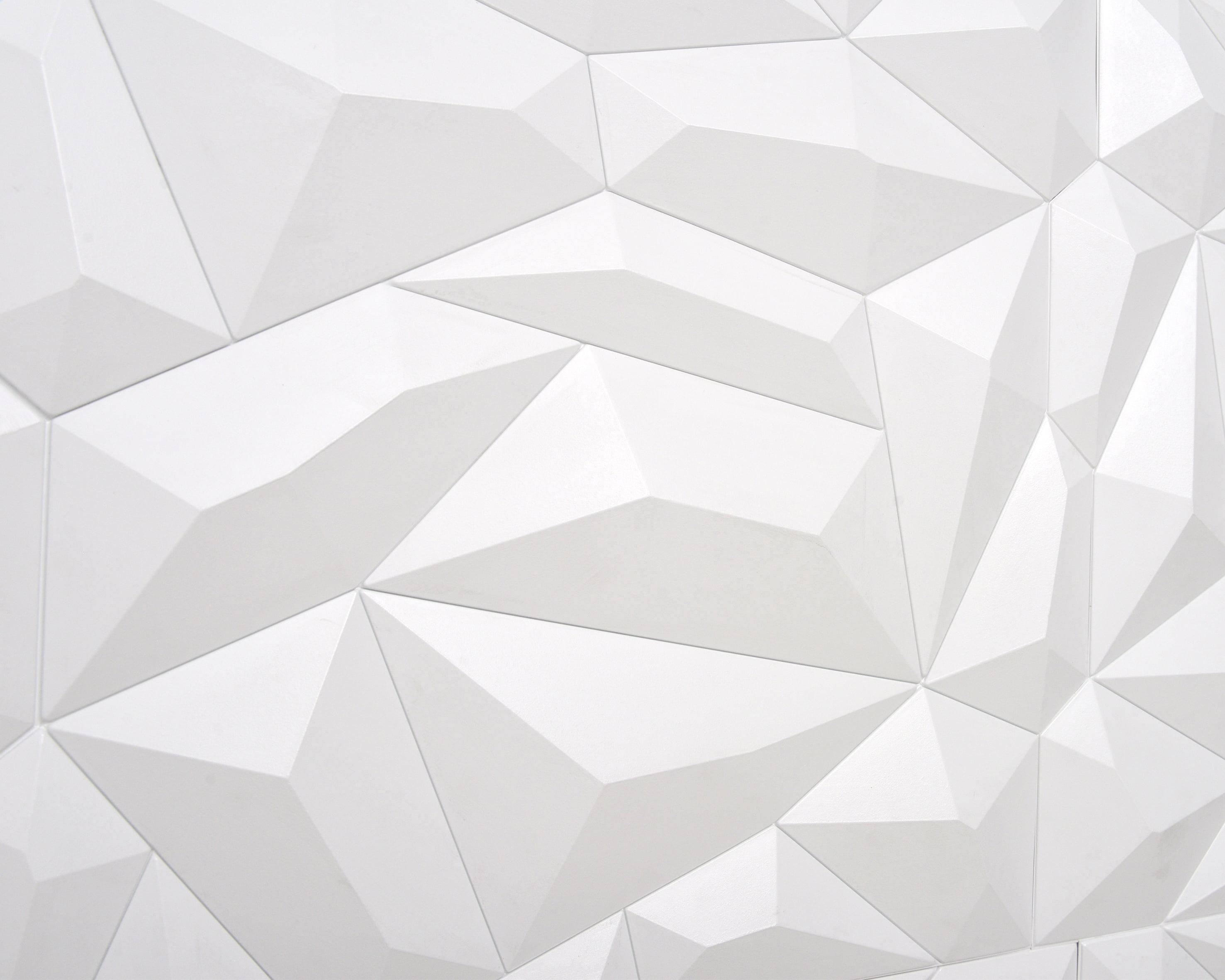 Glacier White 24" x 24" Geometric Vinyl Interlocking Wall Paneling, 6-Pack