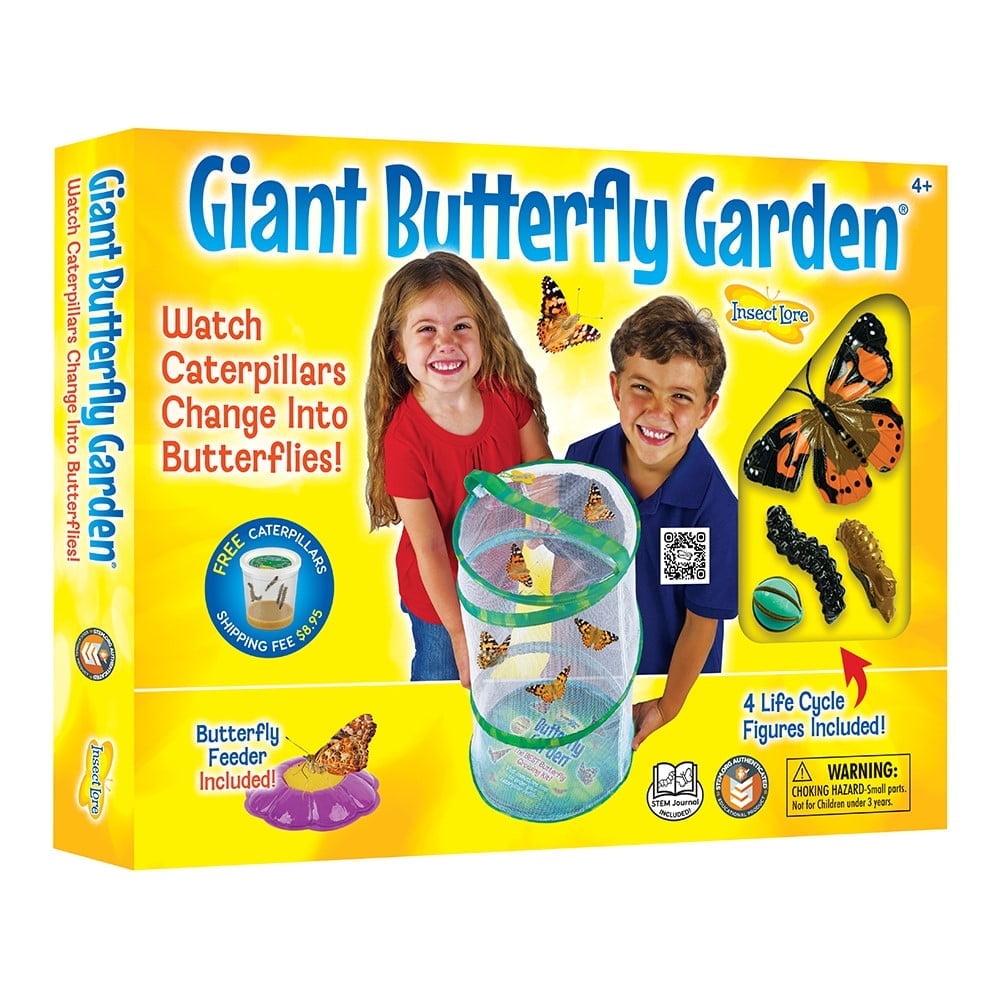 Insect Lore Giant Butterfly Garden® Deluxe Growing Kit - Stem Butterfly Kit w/ Live Caterpillars