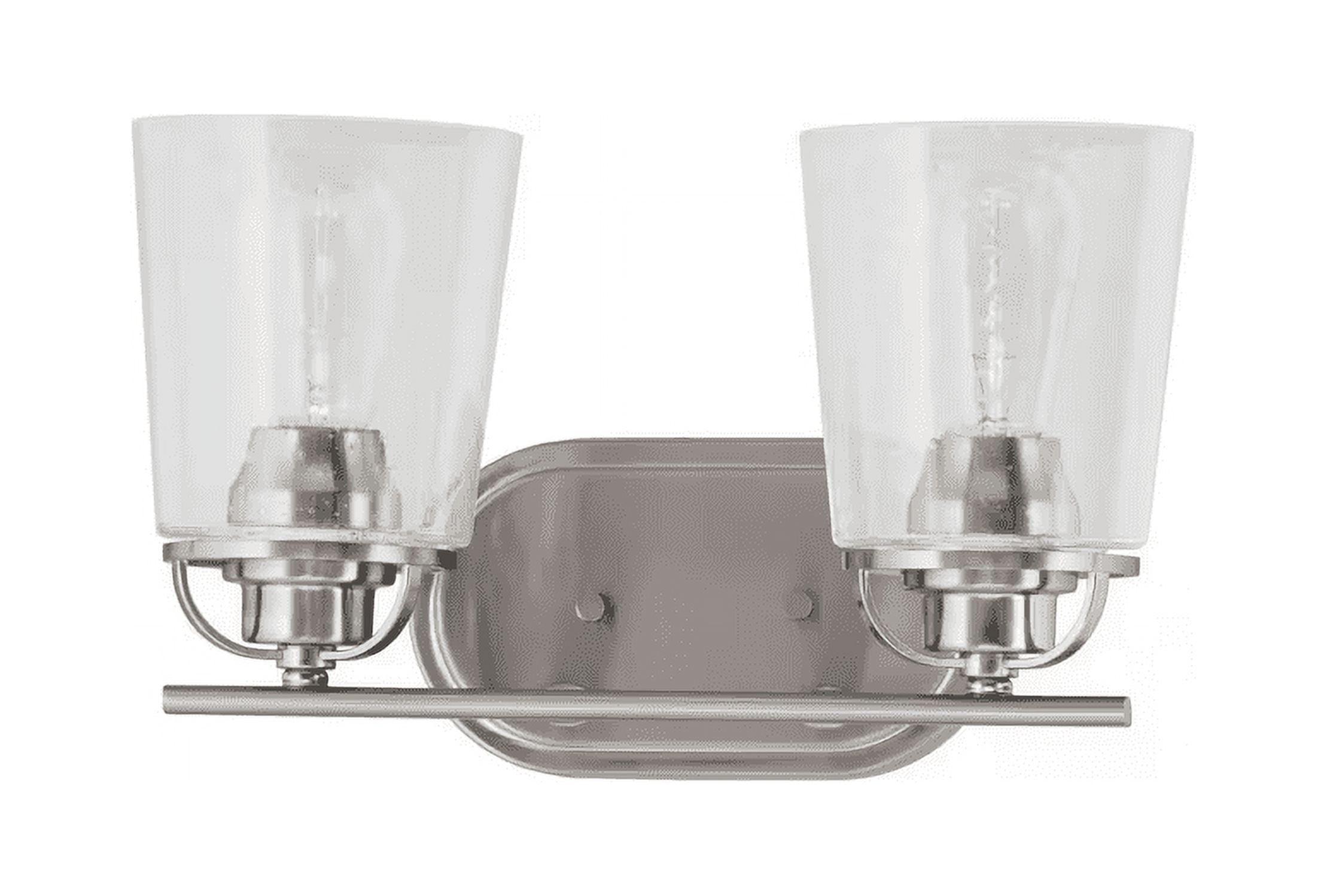 Inspiration 2-Light Brushed Nickel Bathroom Vanity Light with Glass Shades