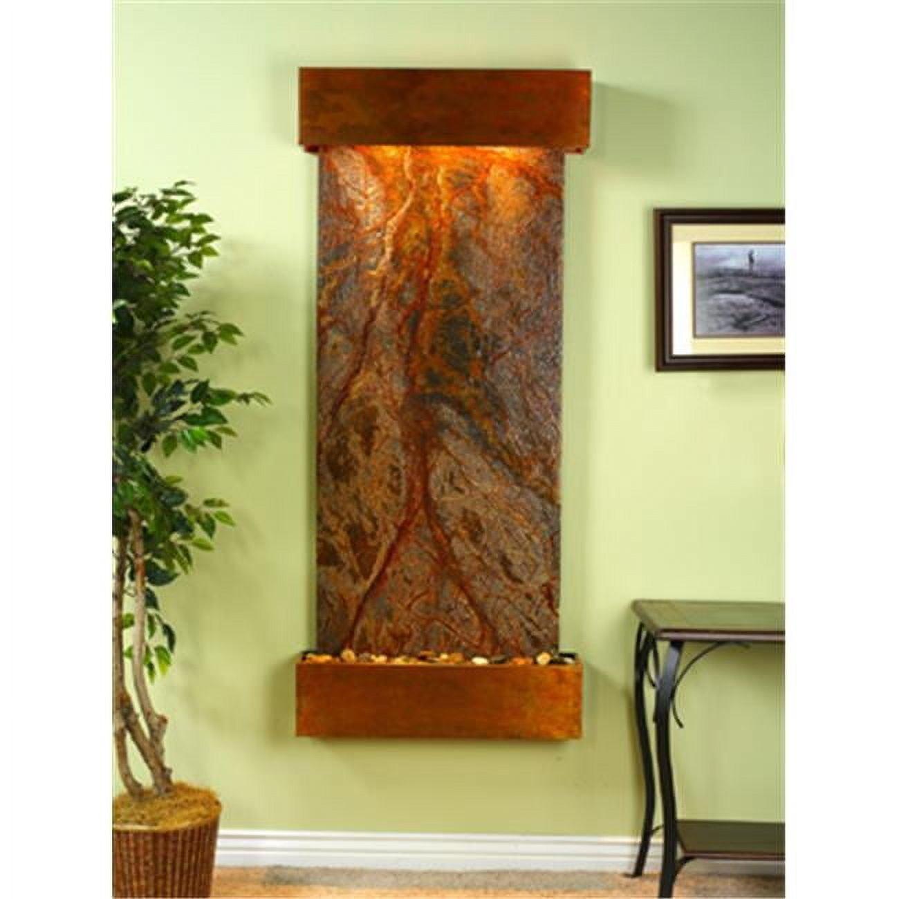 Adagio Fountains Inspiration Falls Hand Crafted Natural Stone Weather Resistant Wall Base Fountain with Light