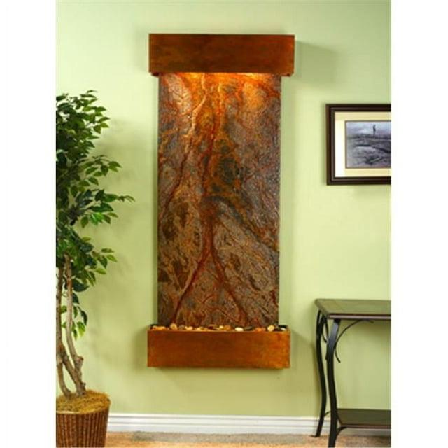 Adagio Fountains Inspiration Falls Hand Crafted Natural Stone Weather Resistant Wall Base Fountain with Light