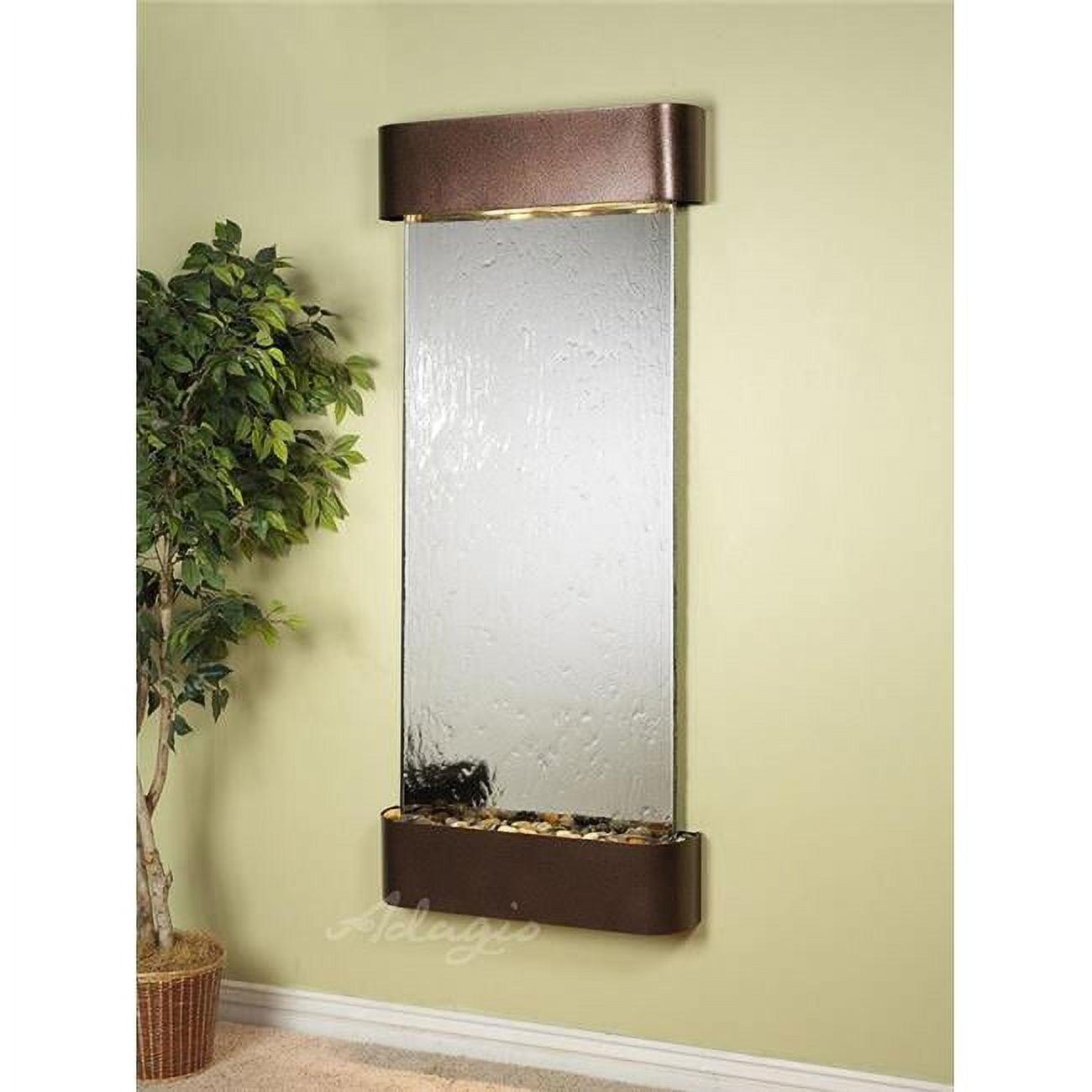 Inspiration Falls Copper Vein Silver Mirror Wall Fountain