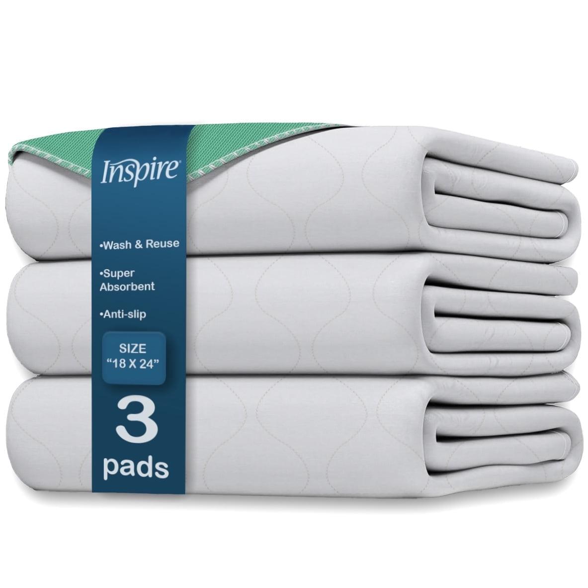 Inspire Washable and Reusable Incontinence Chair Pads | 3 Pack Chucks Pads (18 X 24)