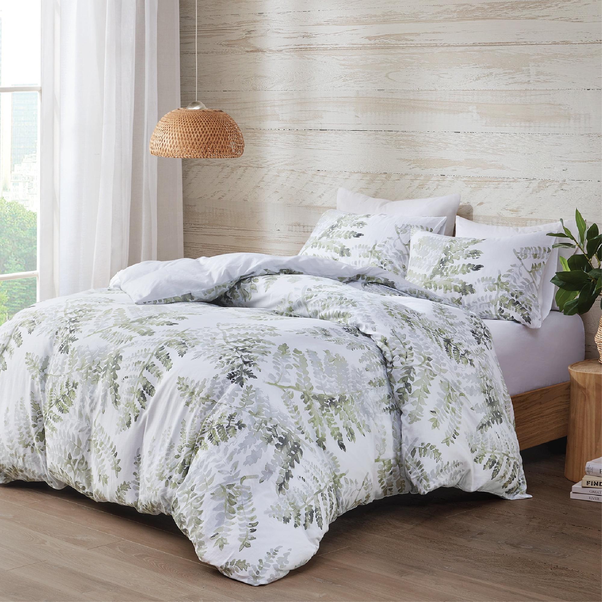 Judith Green Palm Leaf Cotton King/Cal King Duvet Cover Set