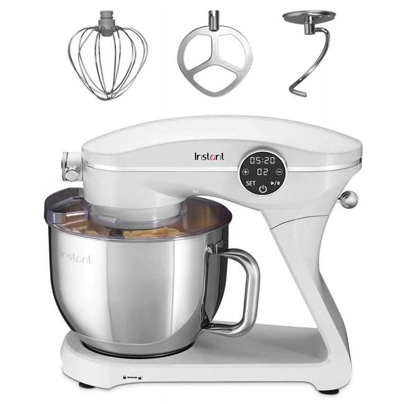 Instant 7.4 Qt Pearl White 10-Speed Stand Mixer with Stainless Steel Bowl