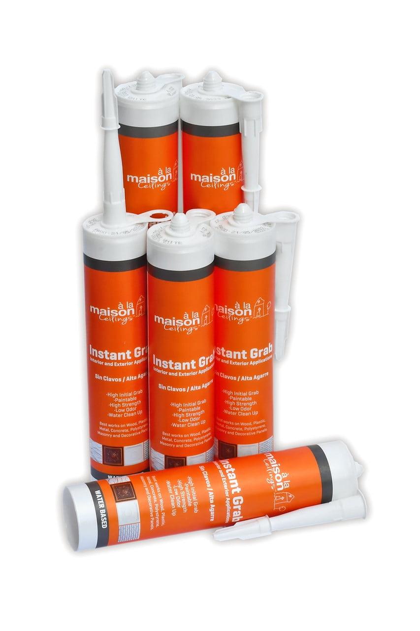 A La Maison Ceilings Instant Grab - Ceiling Tile, Wall Panel and Crown Molding Water Based Adhesive (Set of 6)