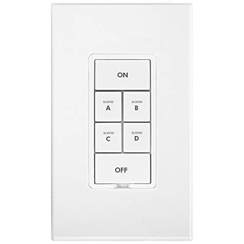 Insteon Smart Dimmer 6-Button Keypad, KeypadLinc in-Wall Controller, 2334-232 (White) - Insteon Hub Required for Voice Control with Alexa & Google Assistant