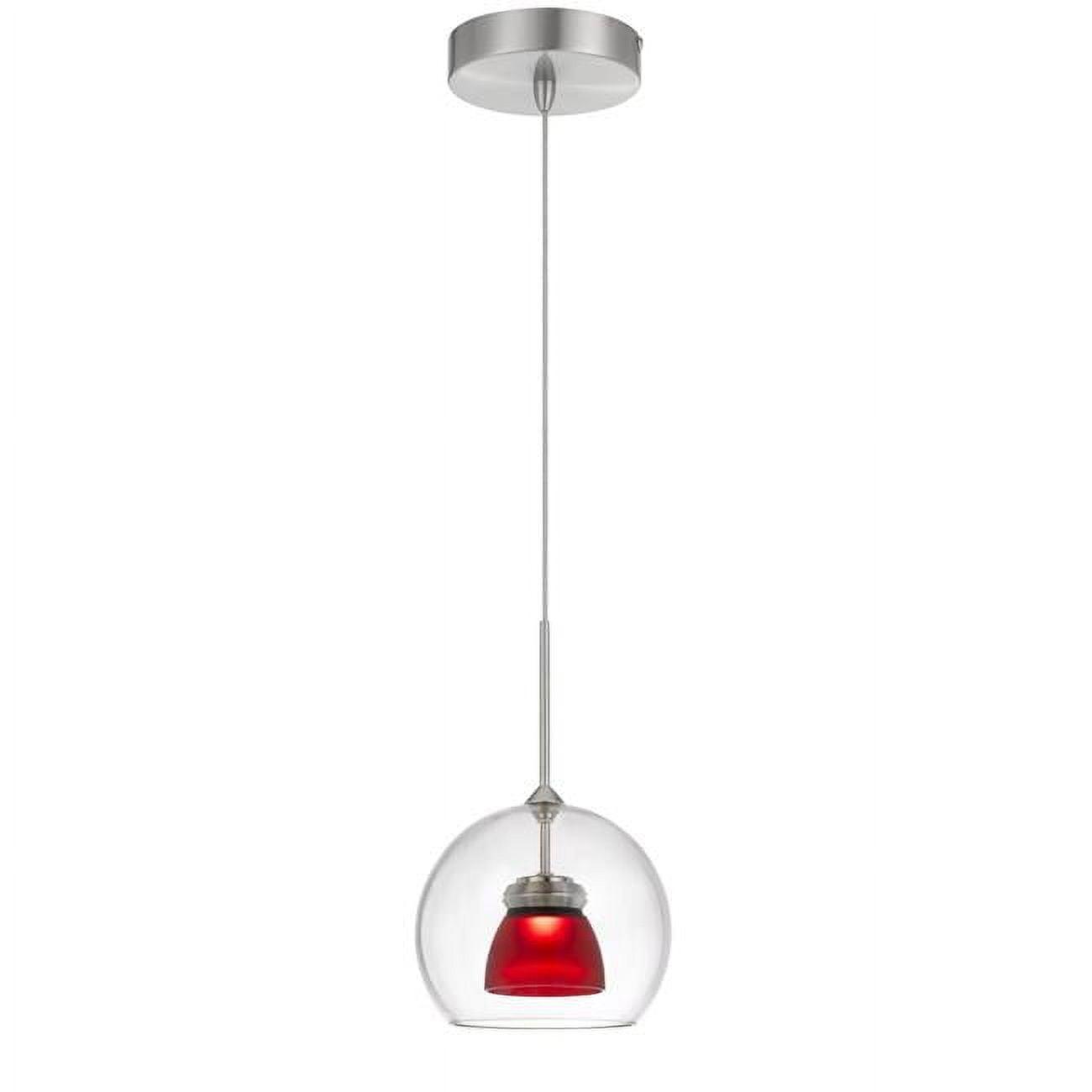 Frosted Red Glass LED Mini Pendant Light