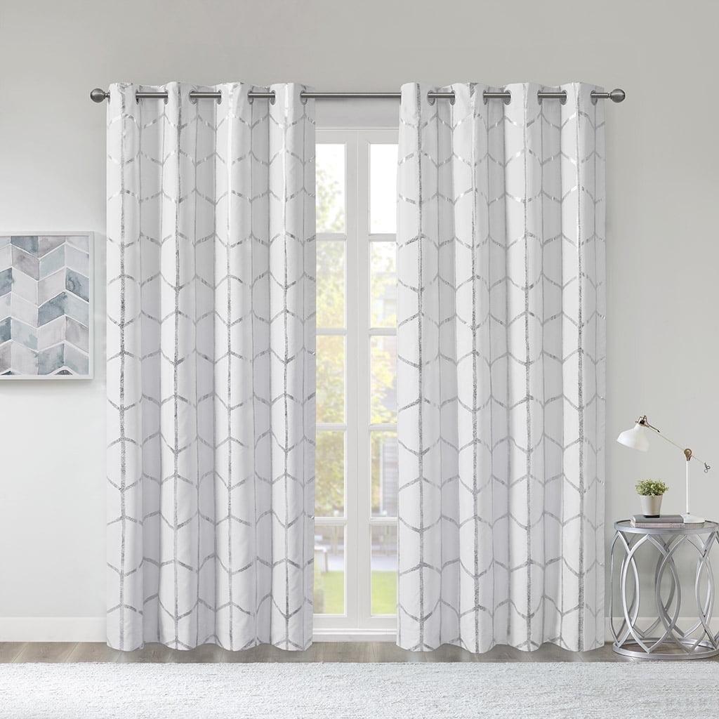 Intelligent Design Raina Total Blackout Metallic Print Grommet Top Curtain Panel
