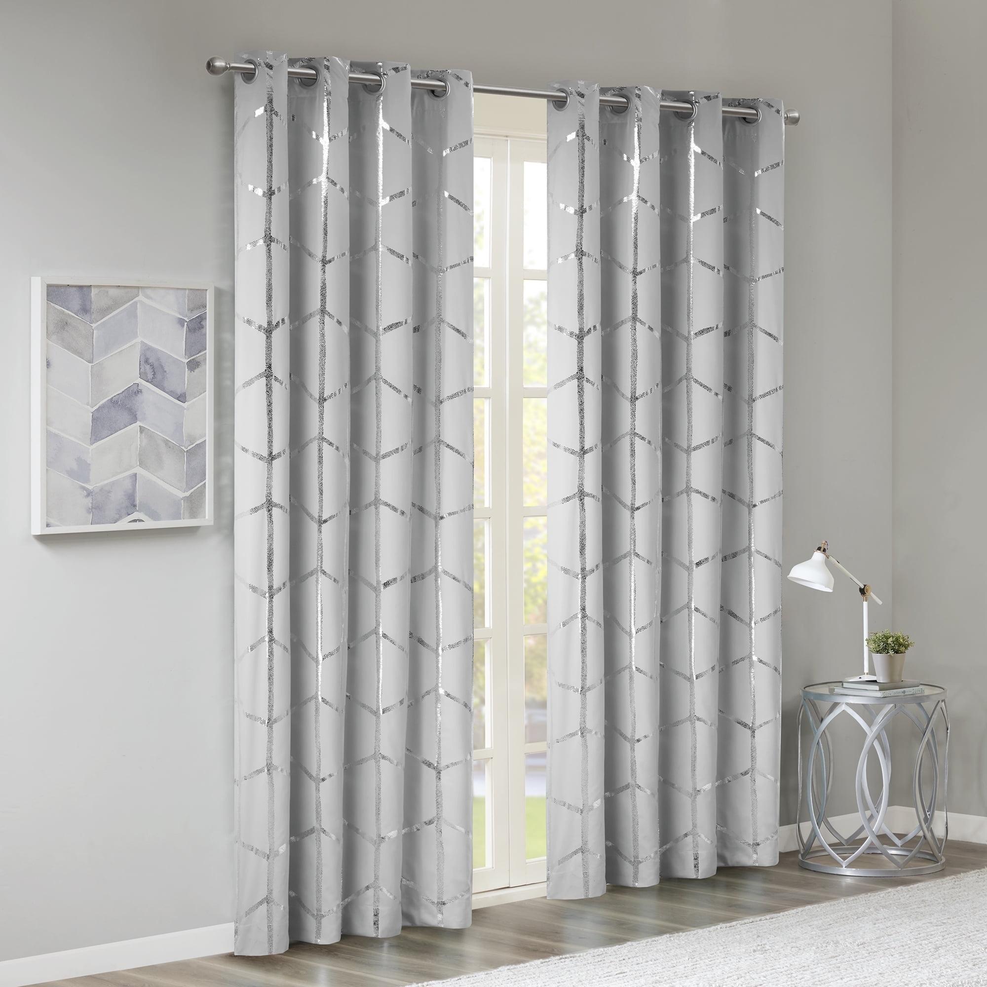 Intelligent Design Raina Geometric Total Blackout Grommet Single Curtain Panel