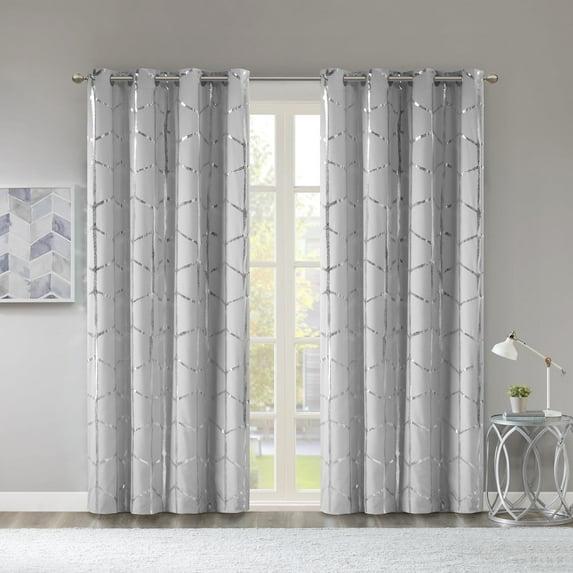Intelligent Design Raina Geometric Total Blackout Grommet Single Curtain Panel
