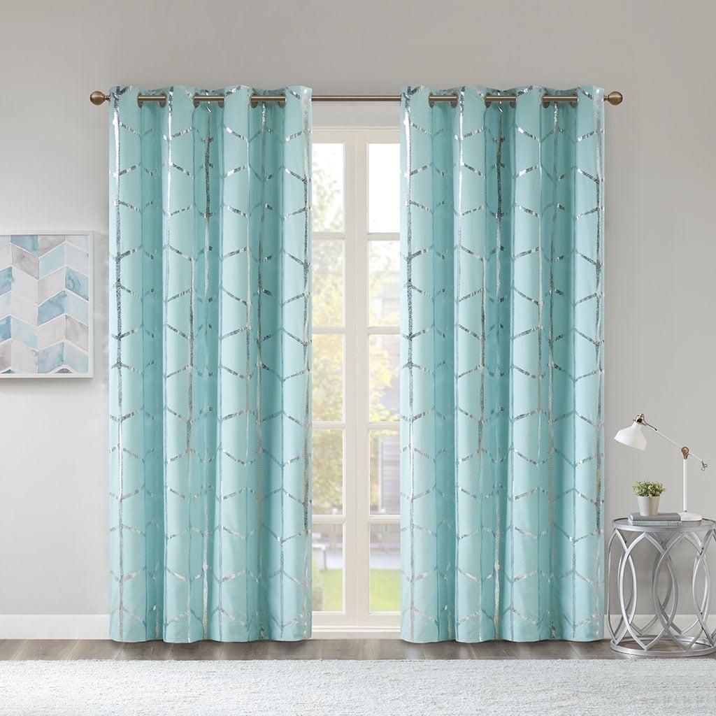 Raina Geometric Total Blackout Grommet Single Curtain Panel