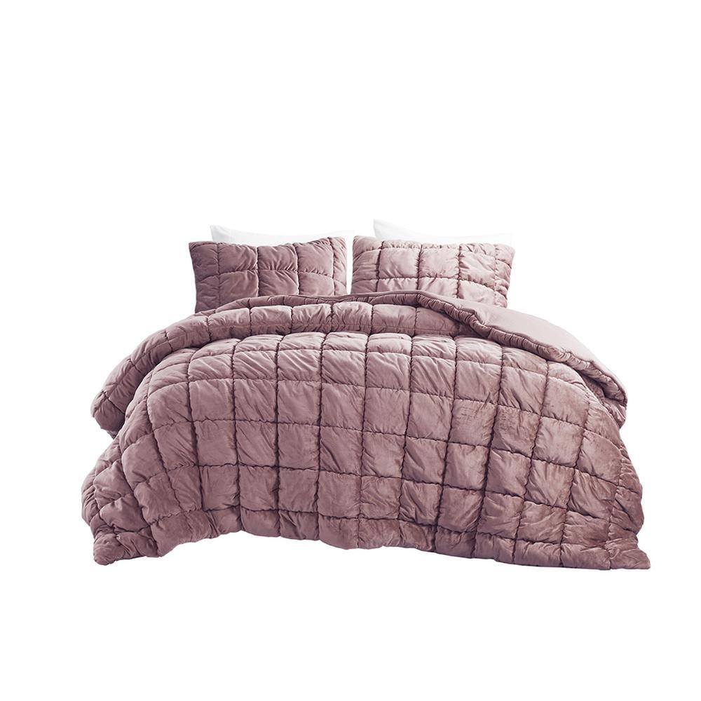 Intelligent Design Velvet Dream Puff Velvet Comforter Set