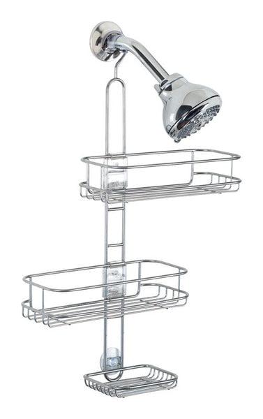 iDesign iDesign Linea Adjustable Bathroom Shower Caddy for Shampoo, Conditioner, Soap - Silver