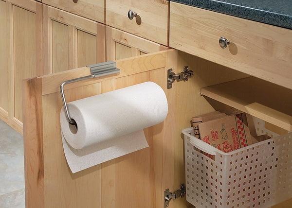 Stainless Steel Over-Cabinet Paper Towel Holder with Foam Backing