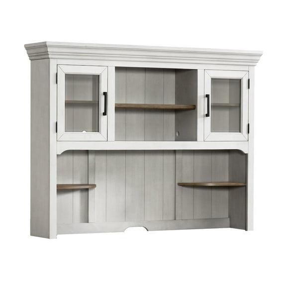 Intercon Furniture Drake Home Office 63x52" Wood Credenza Hutch in White/Oak